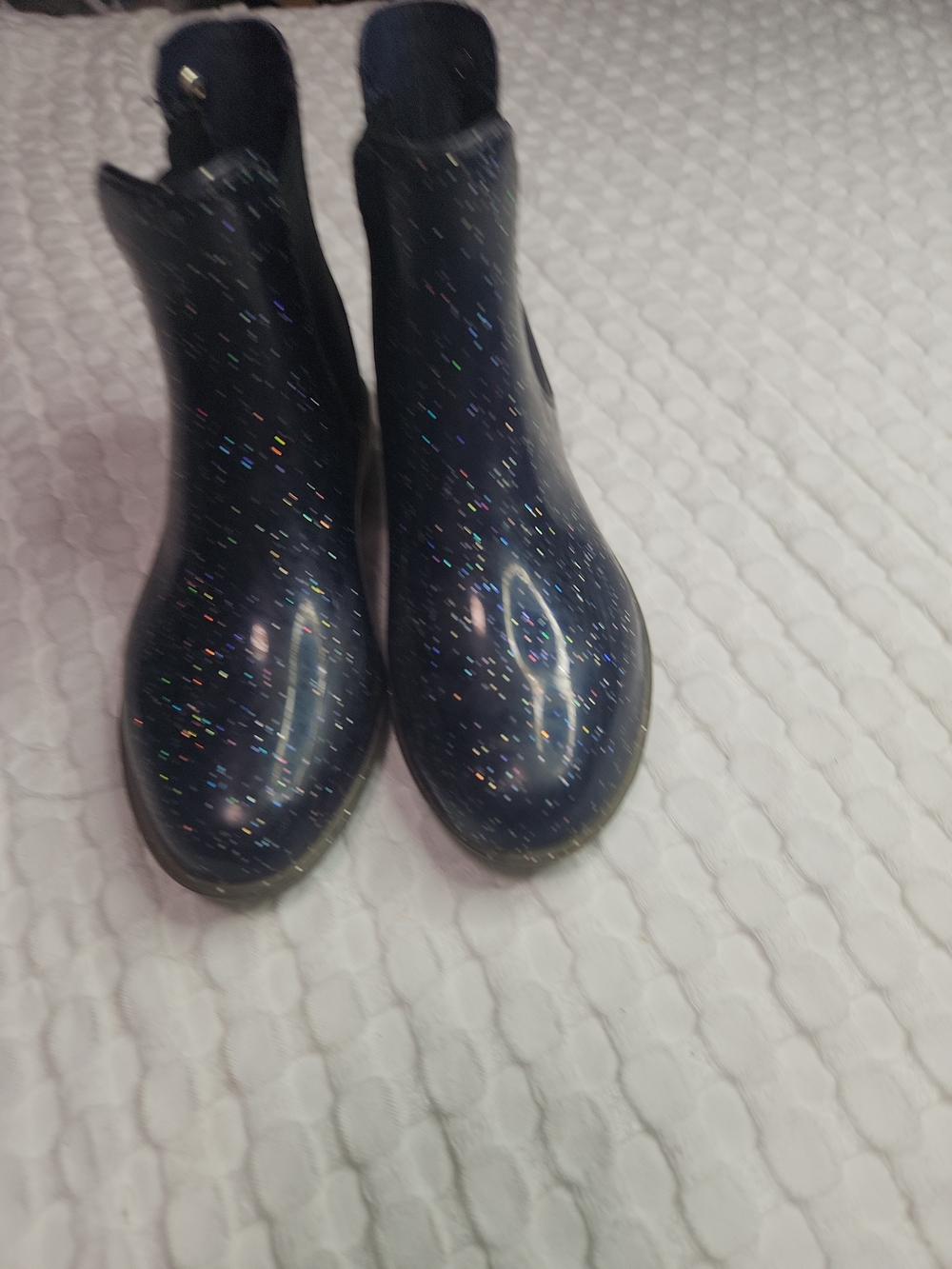 Kids Glitter Rain Boots - Navy Sparkle